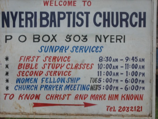 2007 Kenya Nyeri Church Sign